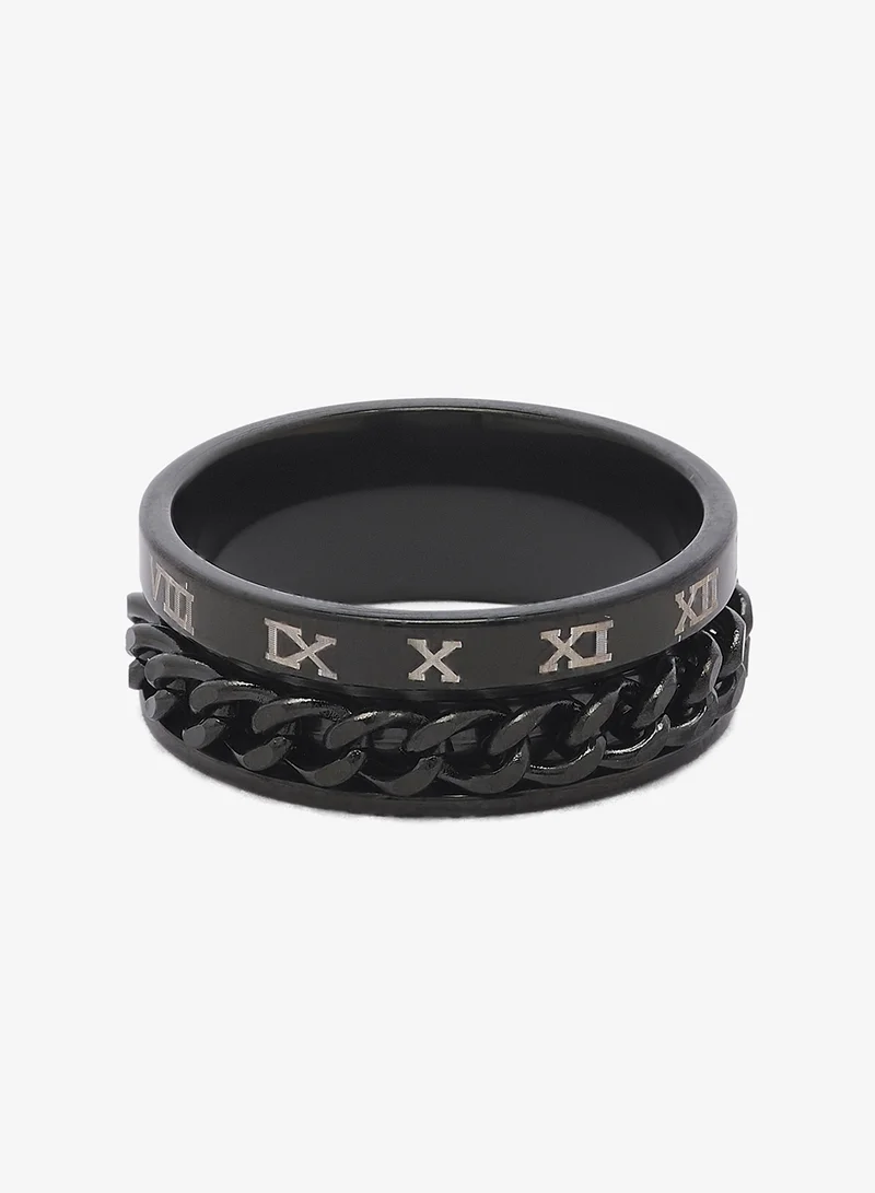 Seventy Five  Men's Rotatable Roman Numeral Band Ring for Men | Best Price UAE